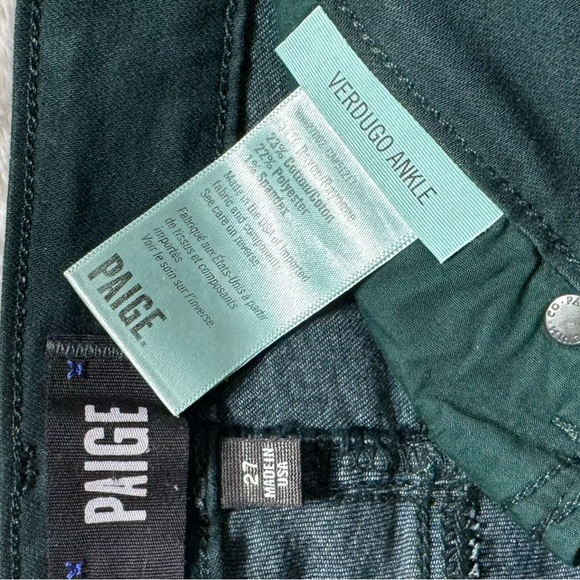 Paige Ultra Skinny Mid Rise Ankle Jeans Marine Green Size 27 - Picture 9 of 10
